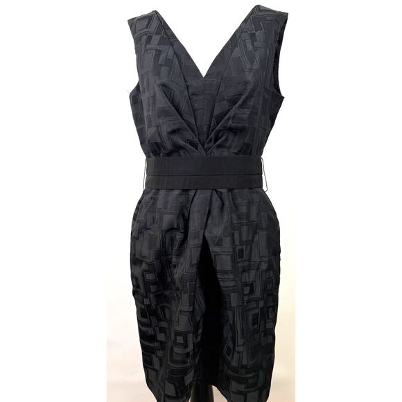 Lida Baday Black Textured Print Fabric Dress Size 12 - Picture 1 of 8